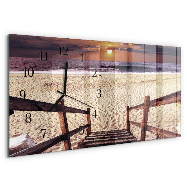Horizontal wall clock Stairs to the beach