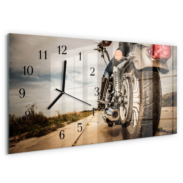 Horizontal wall clock Motorbike
