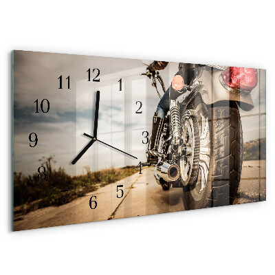 Horizontal wall clock Motorbike