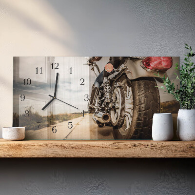 Horizontal wall clock Motorbike
