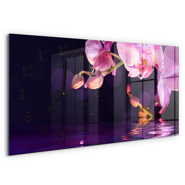Horizontal wall clock Orchid