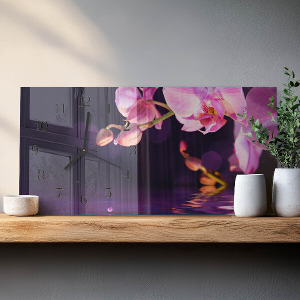 Horizontal wall clock Orchid