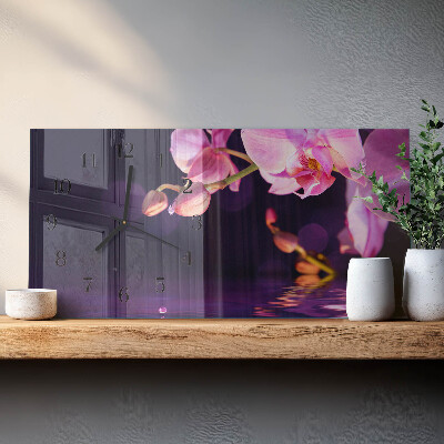 Horizontal wall clock Orchid