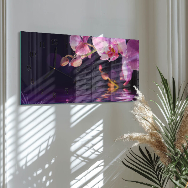 Horizontal wall clock Orchid
