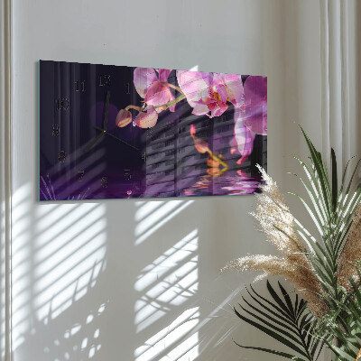 Horizontal wall clock Orchid
