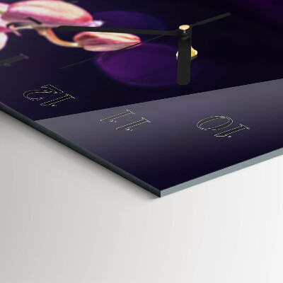 Horizontal wall clock Orchid