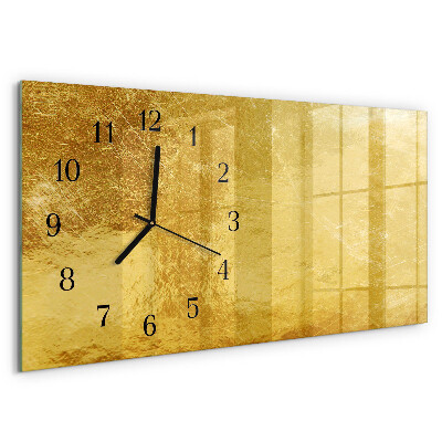 Horizontal wall clock Metallic texture