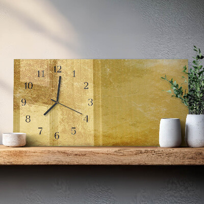 Horizontal wall clock Metallic texture