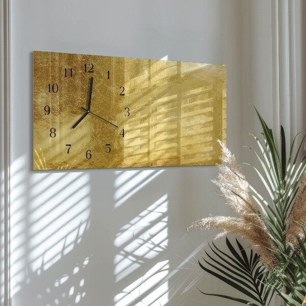 Horizontal wall clock Metallic texture