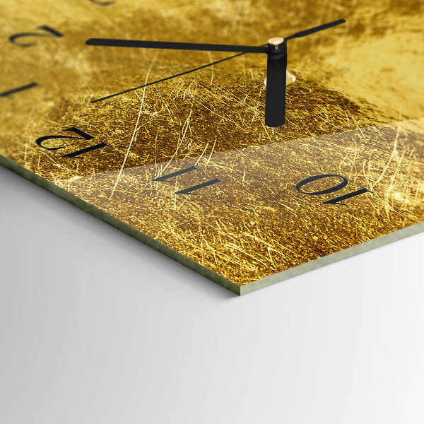 Horizontal wall clock Metallic texture