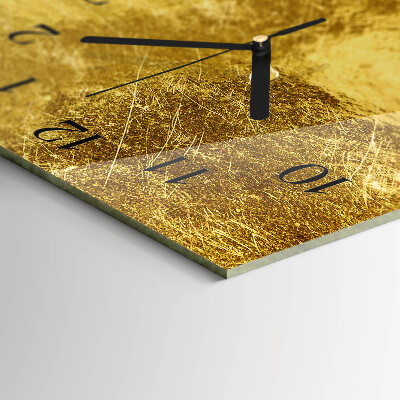 Horizontal wall clock Metallic texture