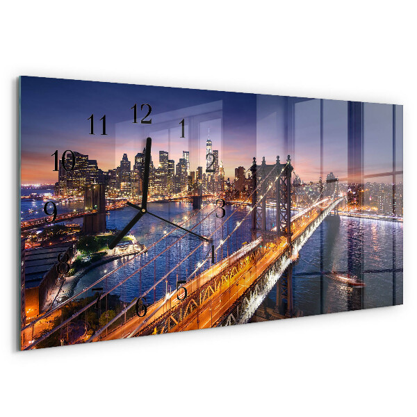 Horizontal wall clock New York