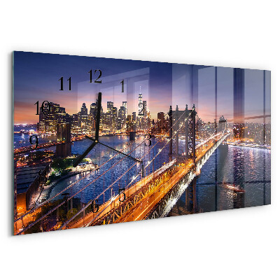 Horizontal wall clock New York