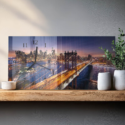 Horizontal wall clock New York