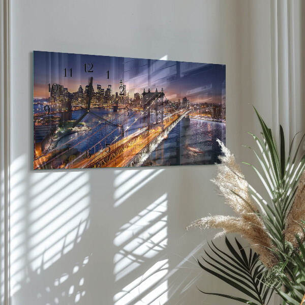 Horizontal wall clock New York