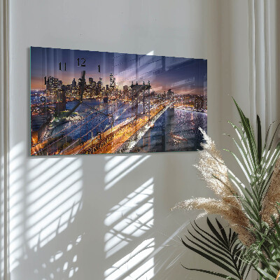 Horizontal wall clock New York