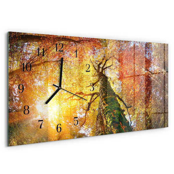 Horizontal wall clock Autumn