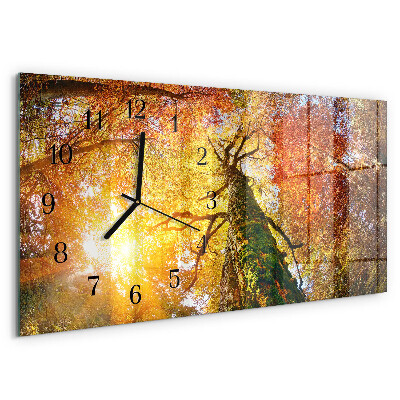 Horizontal wall clock Autumn