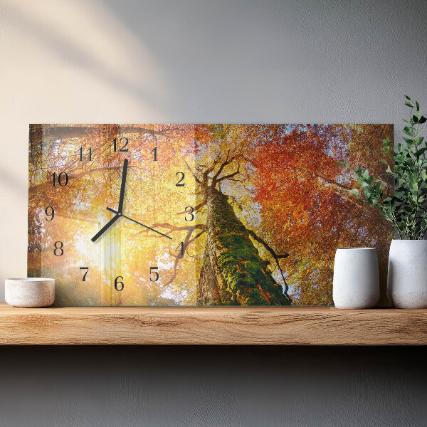 Horizontal wall clock Autumn