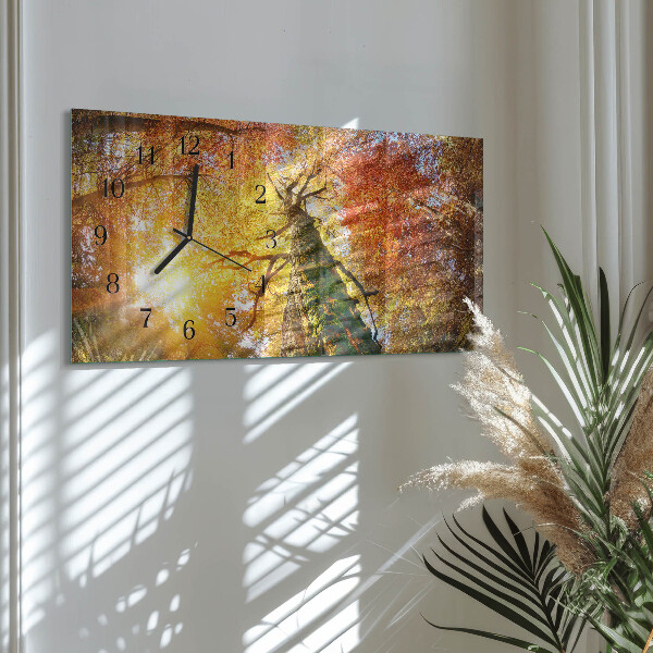 Horizontal wall clock Autumn