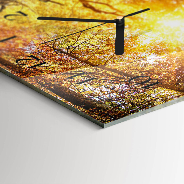Horizontal wall clock Autumn