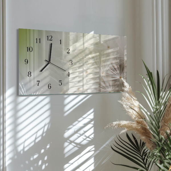 Horizontal wall clock Dandelion