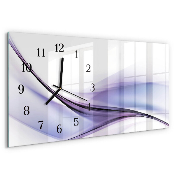 Horizontal wall clock Waves of color