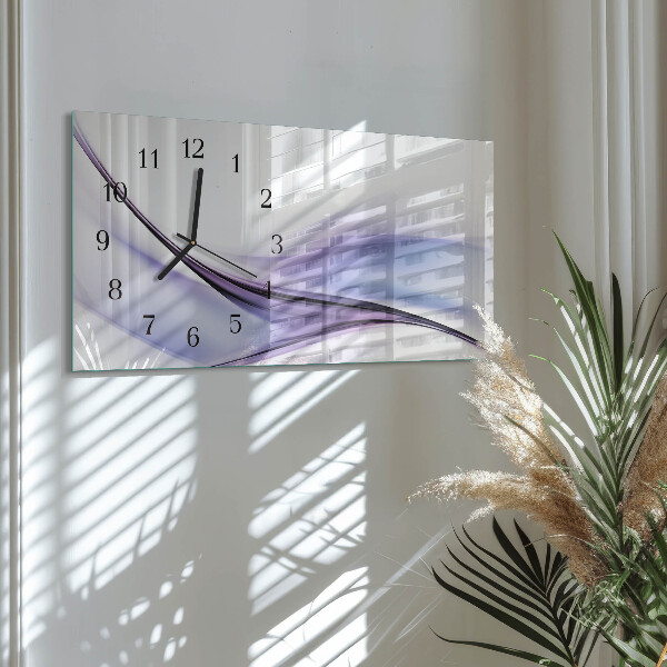 Horizontal wall clock Waves of color