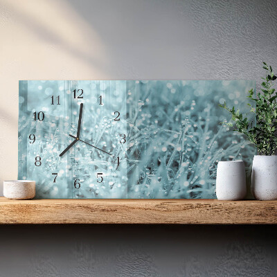 Horizontal wall clock Cold dew