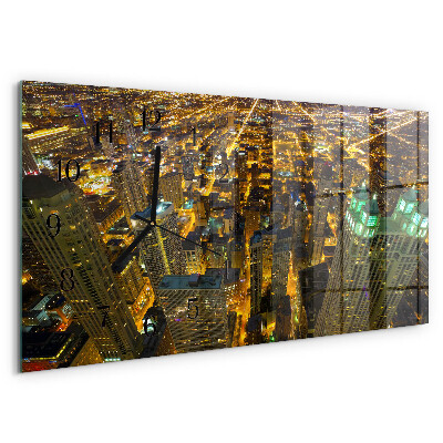 Horizontal wall clock City at night