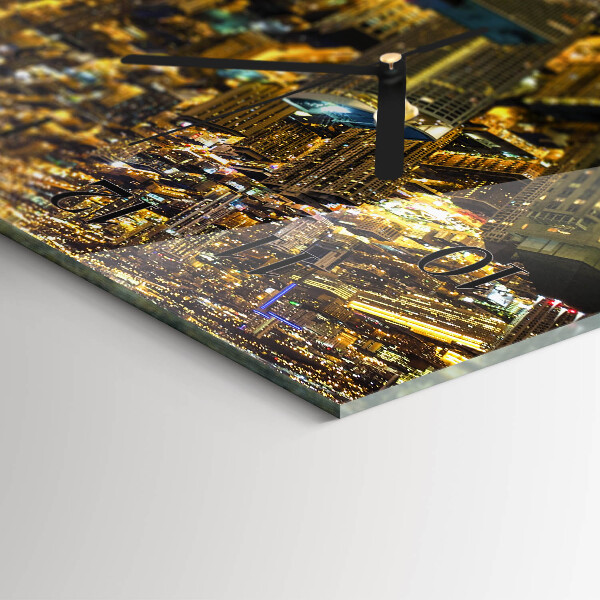 Horizontal wall clock City at night