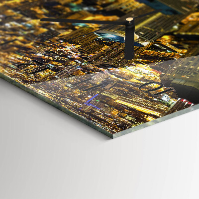 Horizontal wall clock City at night