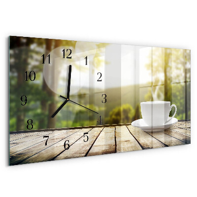 Horizontal wall clock Coffee
