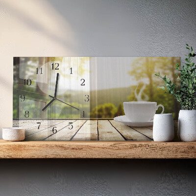 Horizontal wall clock Coffee