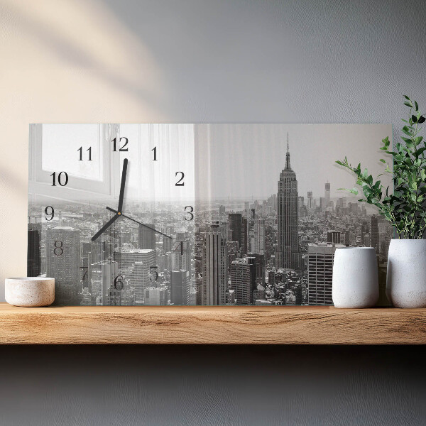 Horizontal wall clock New York