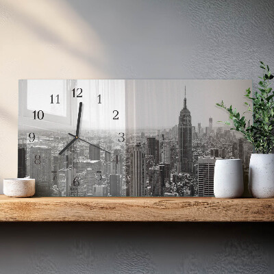 Horizontal wall clock New York
