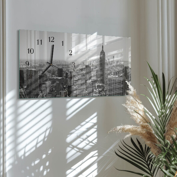 Horizontal wall clock New York