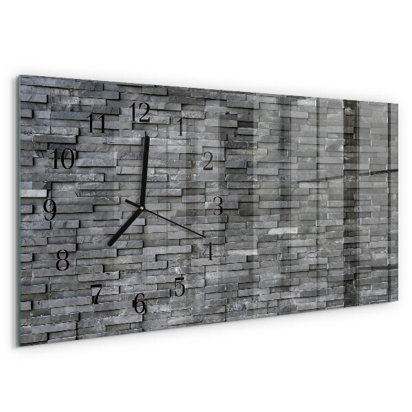 Horizontal wall clock Stone structure