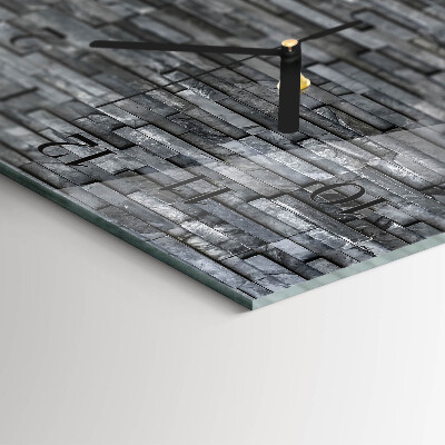 Horizontal wall clock Stone structure