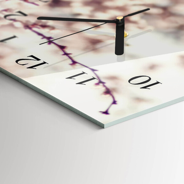 Horizontal wall clock Cherry blossoms