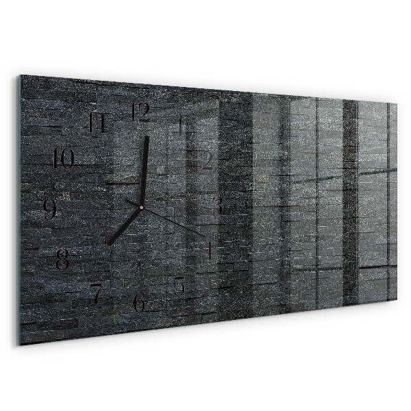 Horizontal wall clock Slate stone