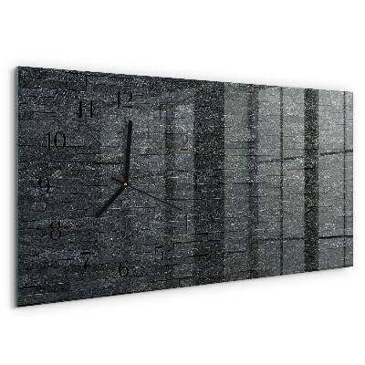 Horizontal wall clock Slate stone