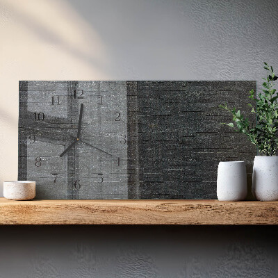 Horizontal wall clock Slate stone