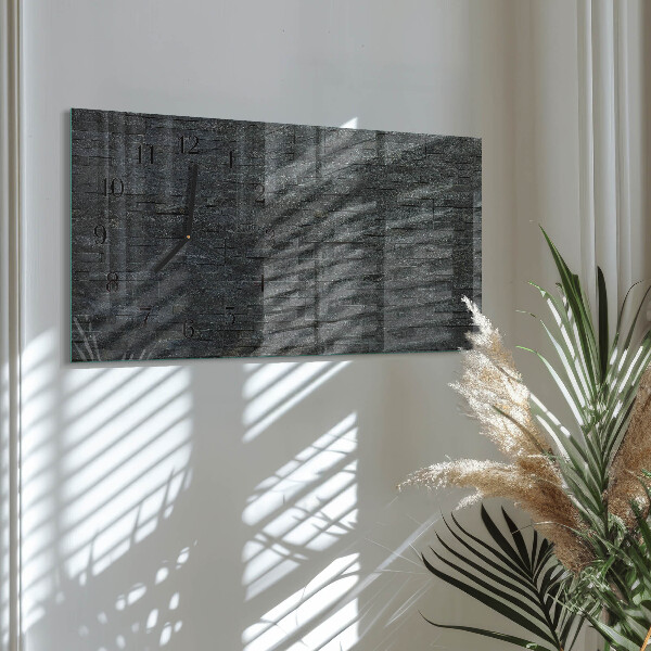Horizontal wall clock Slate stone