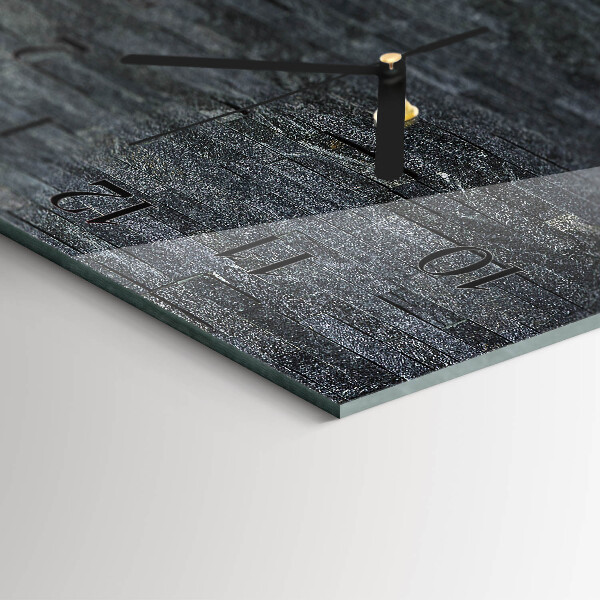 Horizontal wall clock Slate stone