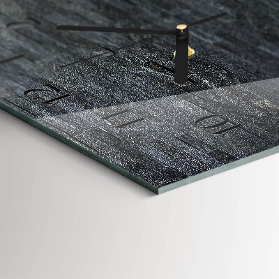 Horizontal wall clock Slate stone