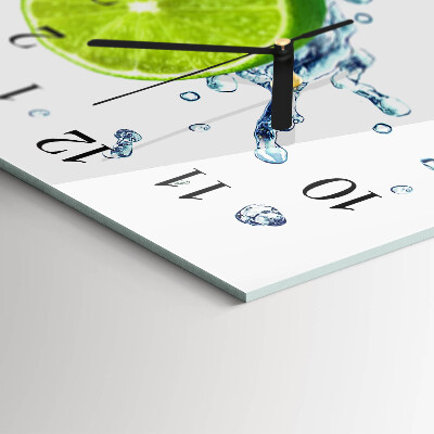 Horizontal wall clock Lemon mint
