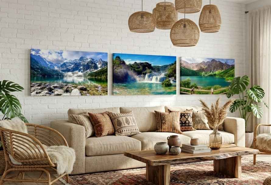 Gallery wall in the living room - how to combine pictures with different motifs into a coherent whole?