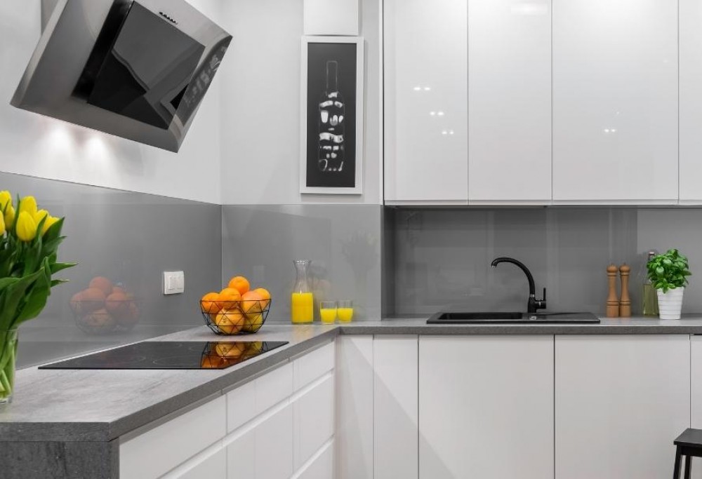 White and grey kitchen