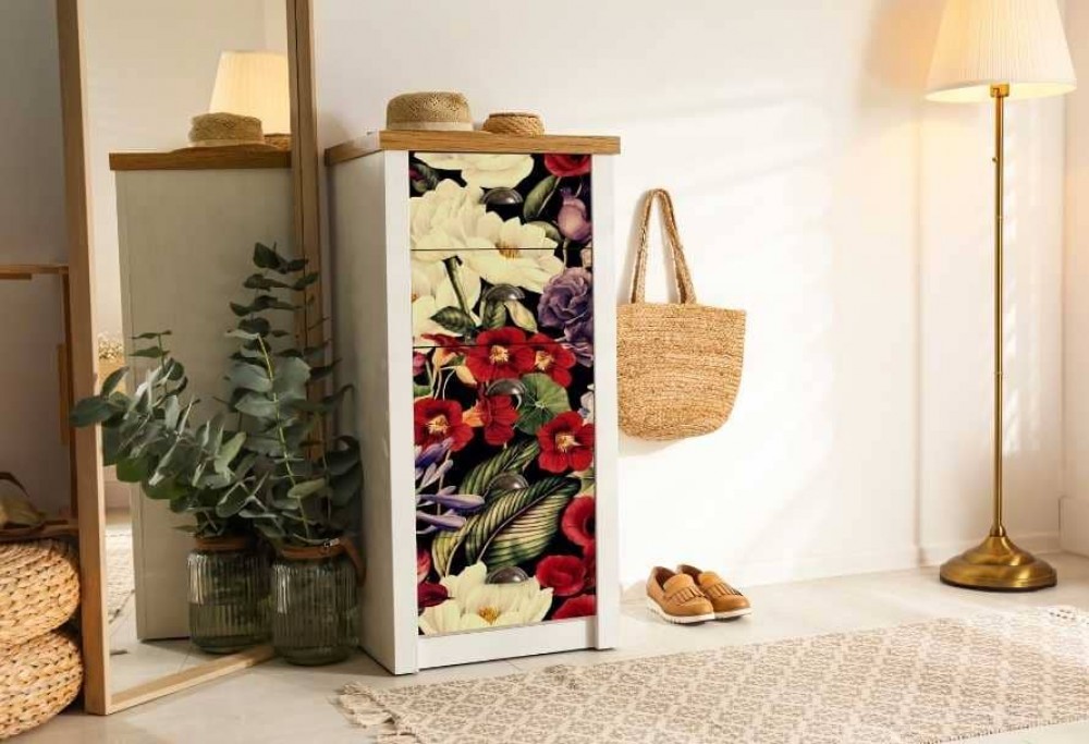 Mural for dresser with drawers